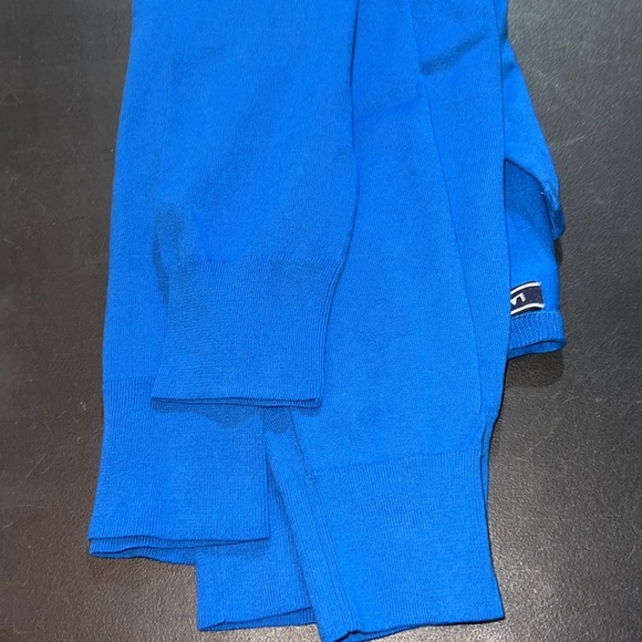 Lands End Women's Supima Crew Cotton Cardigan Sweater Bright sea Blue - Picture 4 of 4